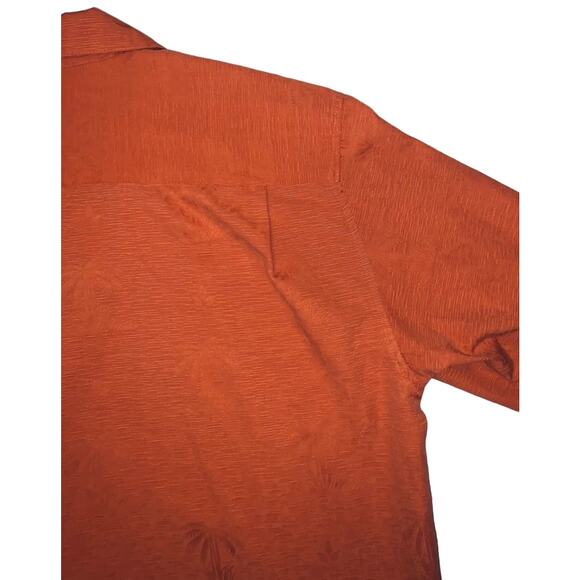 Gordon Clothing Short Sleeve Button Front Shirt - Large Orange Palm Tree Pattern - Picture 8 of 11